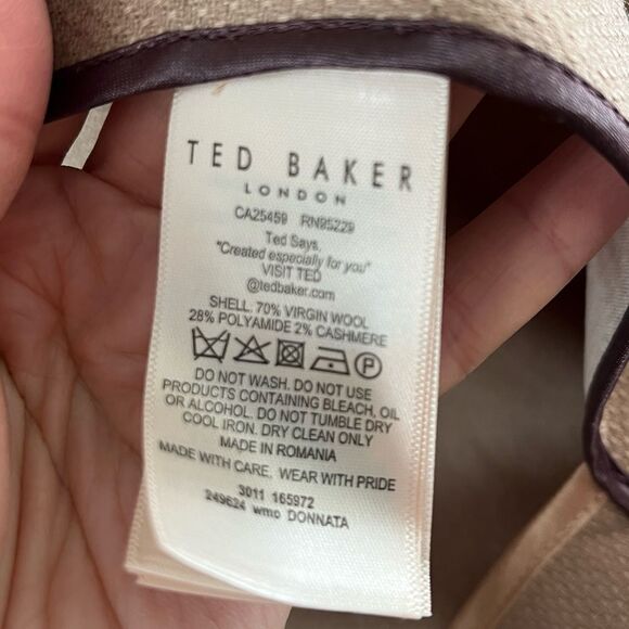 Ted Baker DONNATA Double Breasted Camel Wool Cape Coat | Size Large - Picture 8 of 11